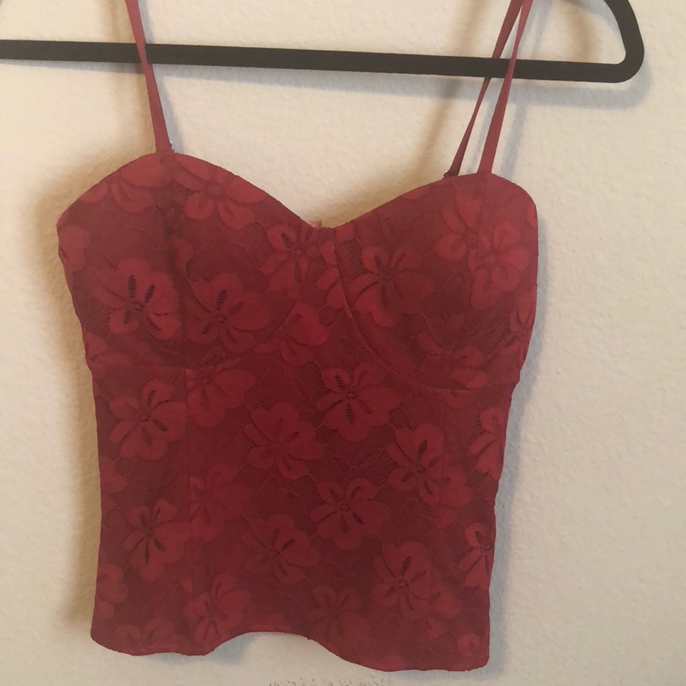 Red Lace G by Guess Top